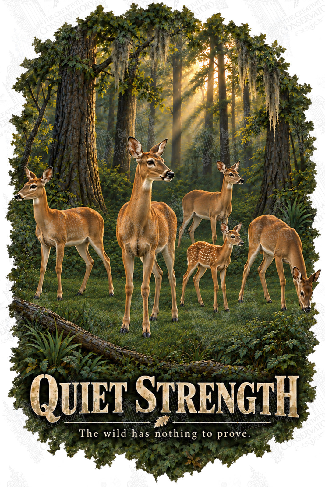 Quiet Strength artwork with Wondergate watermark; faint diagonal Wondergate watermark across the entire image