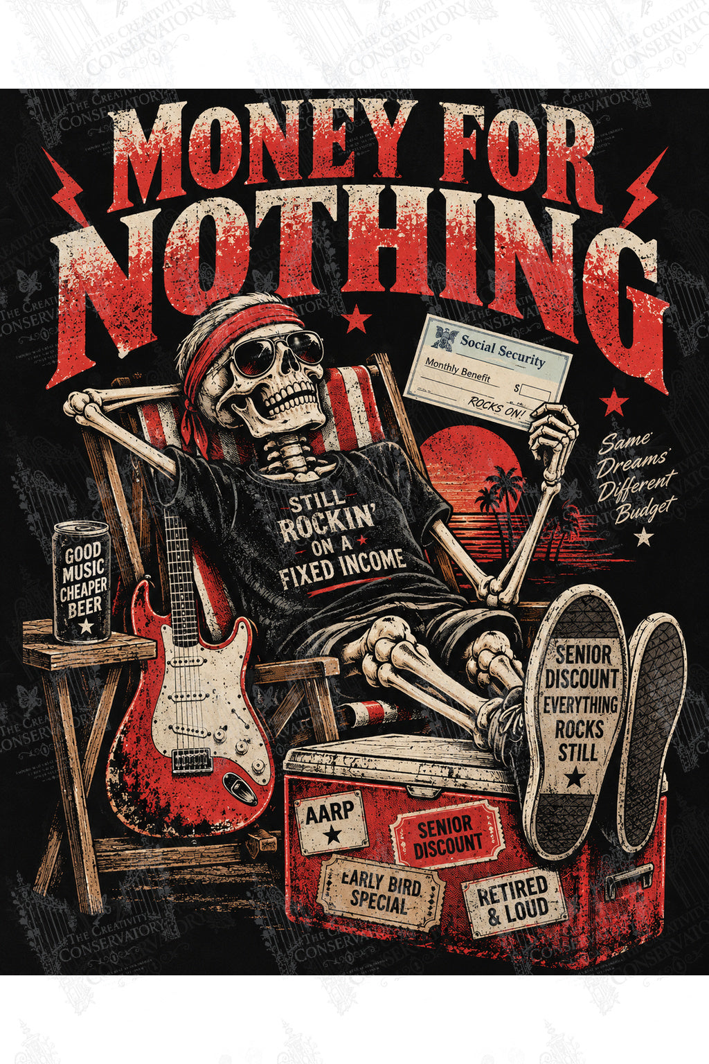 Money for Nothing artwork with Wondergate watermark; faint diagonal Wondergate watermark across the entire image