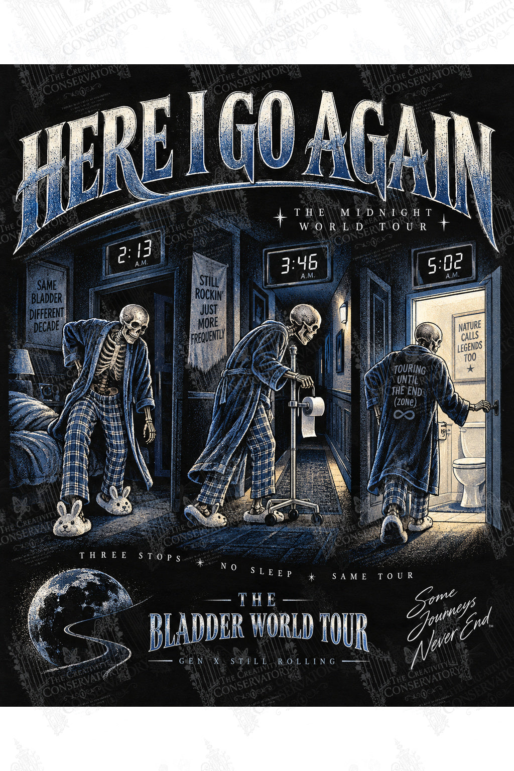 Here I Go Again artwork with Wondergate watermark; faint diagonal Wondergate watermark across the entire image