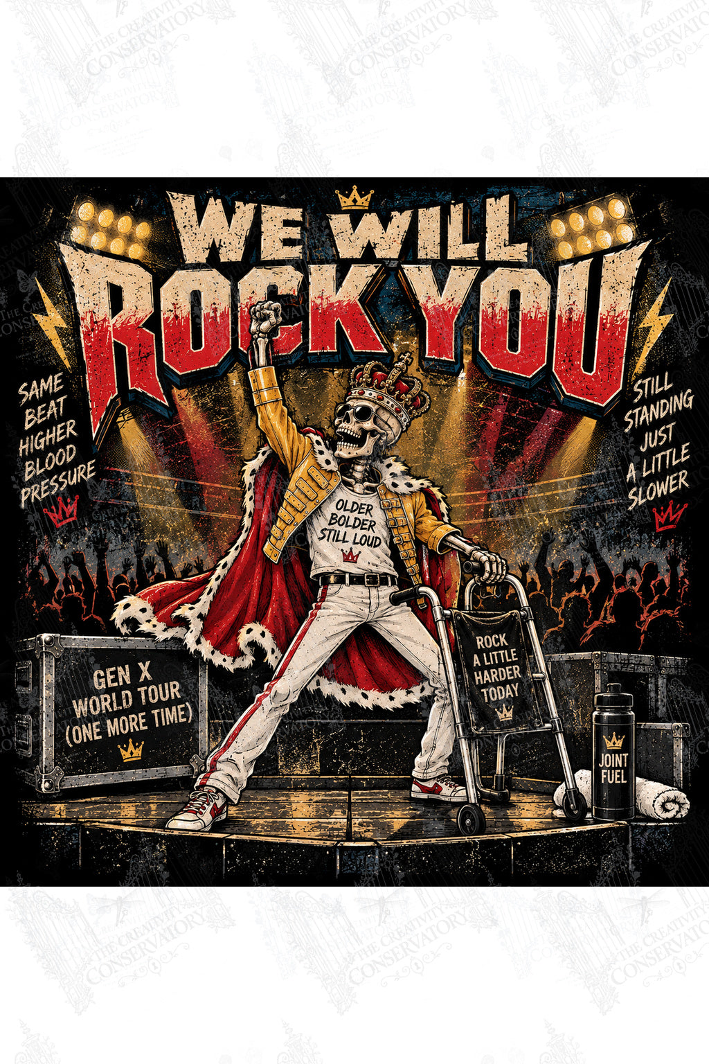 We Will Rock You artwork with Wondergate watermark; faint diagonal Wondergate watermark across the entire image