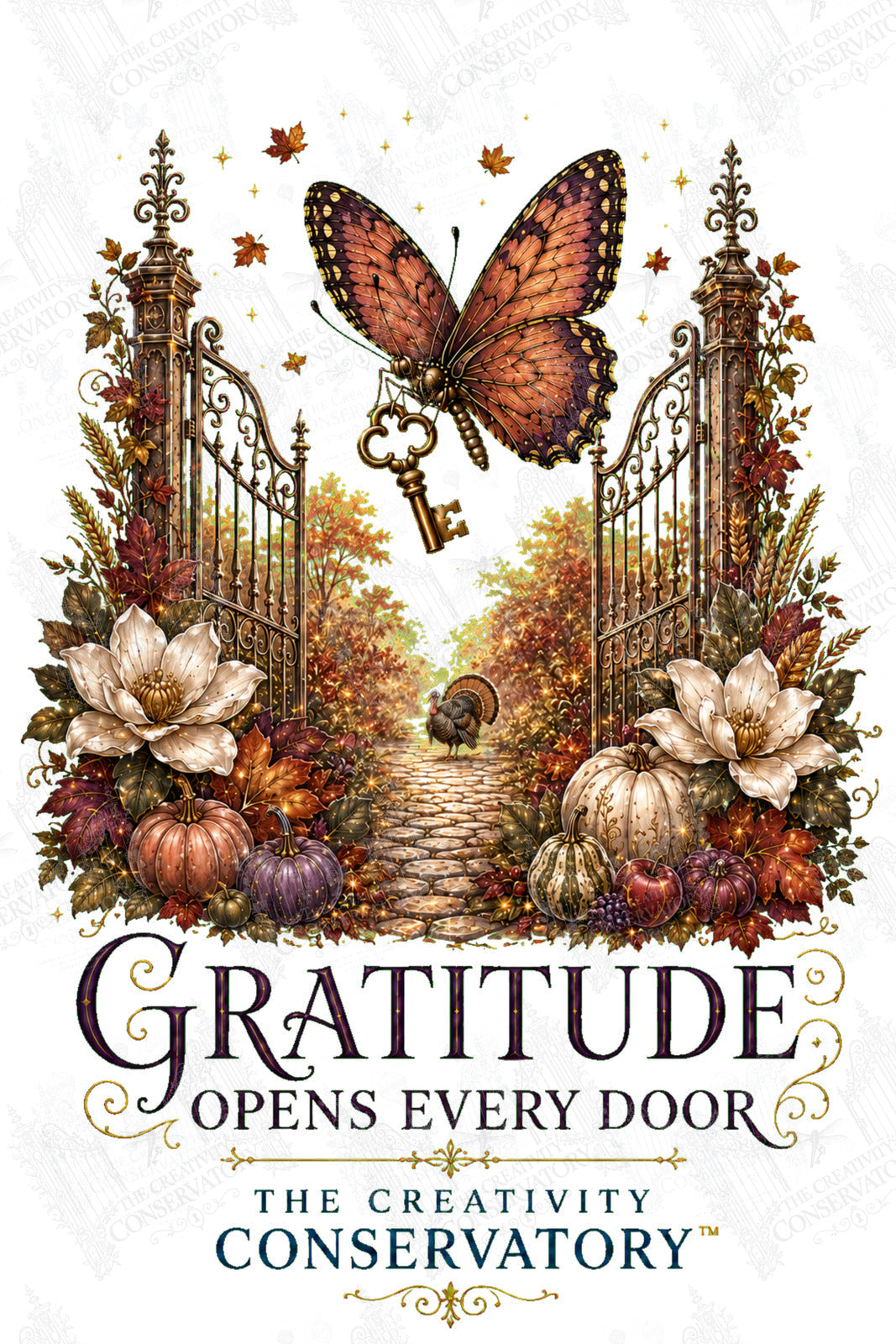 Gratitude Opens Every Door artwork with Wondergate watermark; faint diagonal Wondergate watermark across the entire image