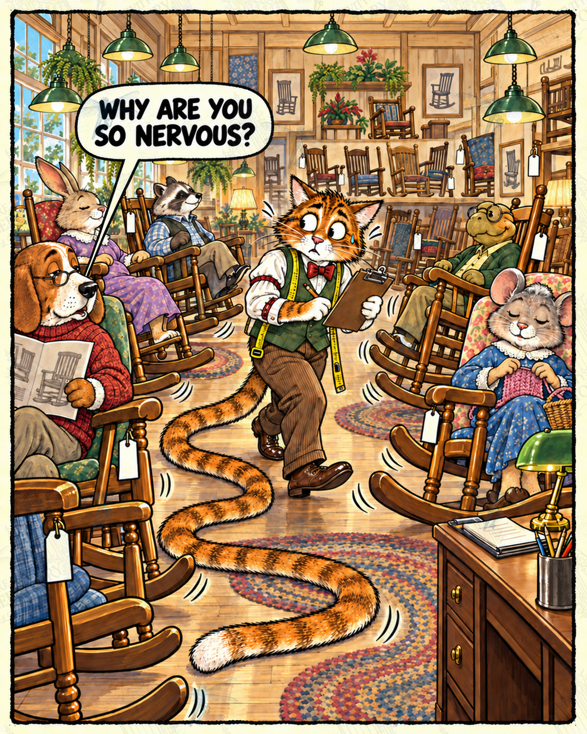 Long-Tailed Cat corrected artwork with Wondergate watermark; faint diagonal Wondergate watermark across the entire image