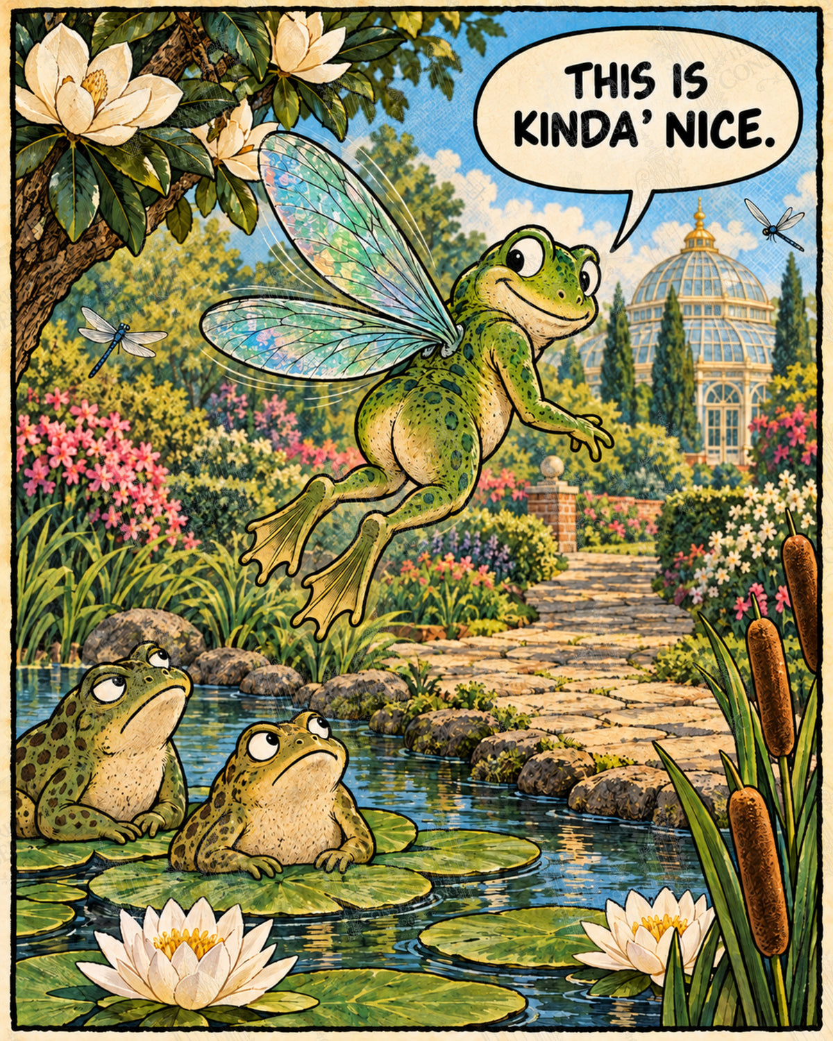 Winged Frog artwork with Wondergate watermark; faint diagonal Wondergate watermark across the entire image