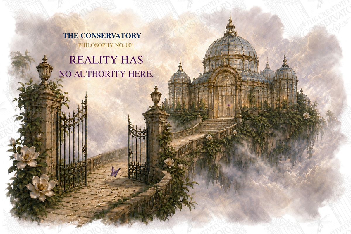 Reality Has No Authority Here — Philosophy No. 001 apparel artwork; faint diagonal Wondergate watermark across the entire image