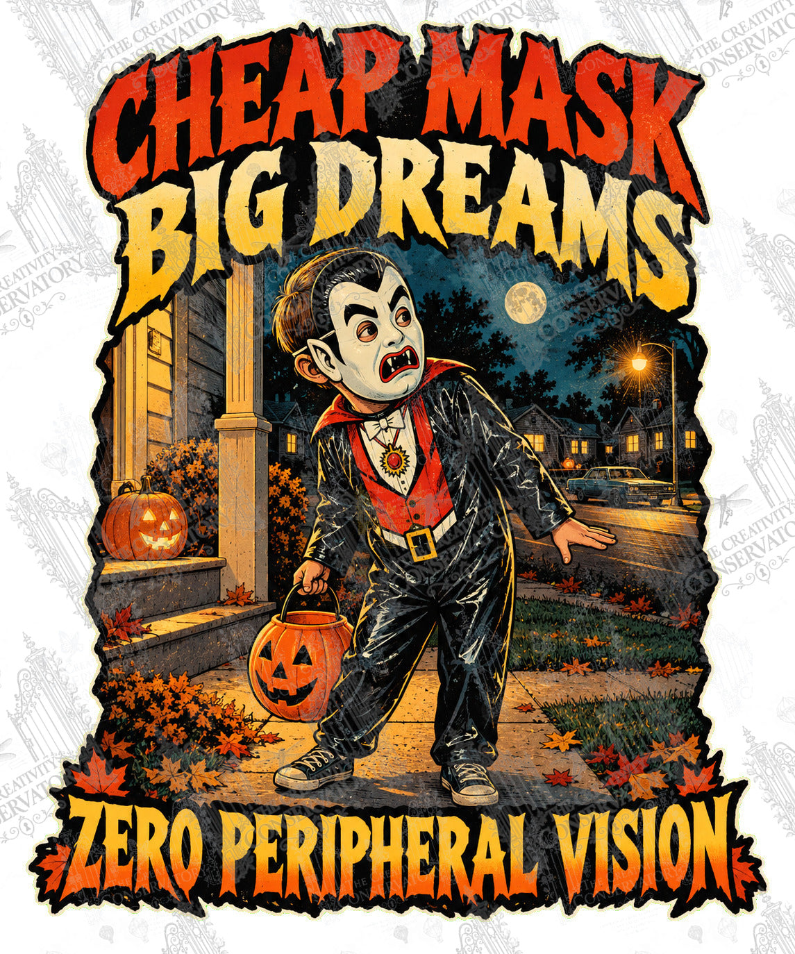 Cheap Mask, Big Dreams—Zero Peripheral Vision artwork with Wondergate watermark; visible repeating Wondergate watermark across the entire photograph