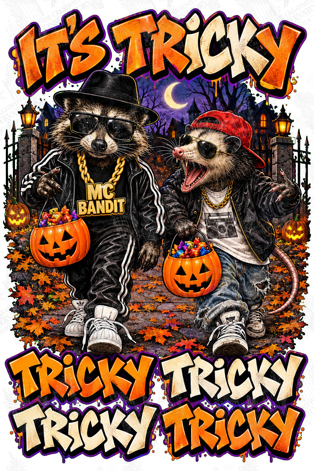 It’s Tricky—MC Bandit and Beastie Possum artwork with Wondergate watermark; faint diagonal Wondergate watermark across the entire image